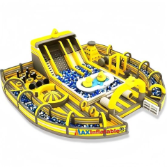 Commercial  Giant Yellow Duck Themed Inflatable Obstacle Course Park