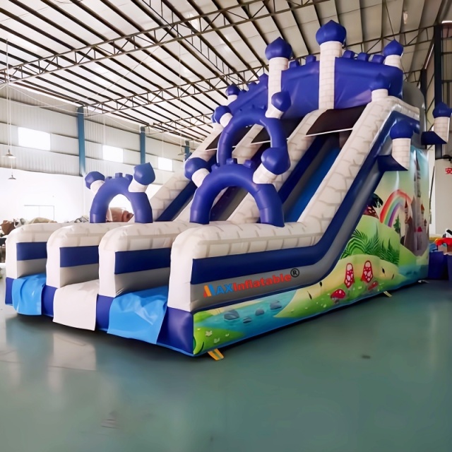 Mickey and Minnie themed giant commercial inflatable double lane slide