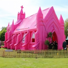 Commercial pink inflatable event tent for party rental