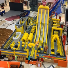 Commercial  Giant Yellow Duck Themed Inflatable Obstacle Course Park