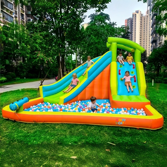 Kids backyard Summer Fun Combo Inflatable Water Slide Park
