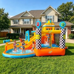 HOPPYCAT Inflatable Castle & Slide Combo – Family Use (Oxford Fabric)