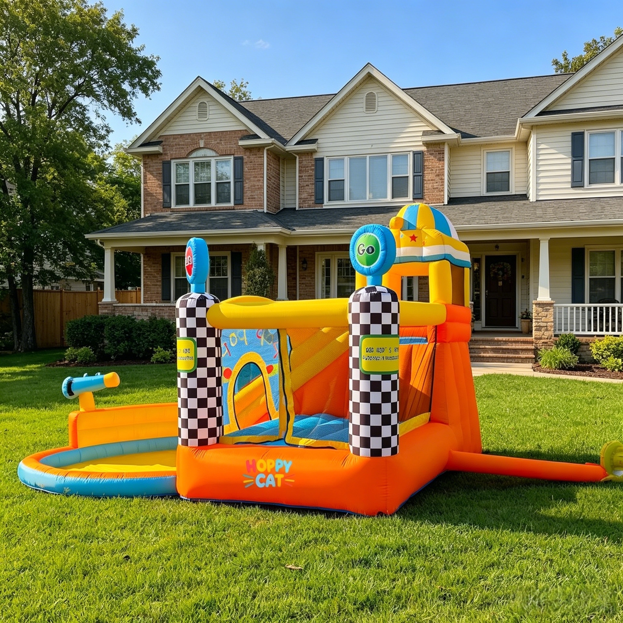 HOPPYCAT Inflatable Castle & Slide Combo – Family Use (Oxford Fabric)