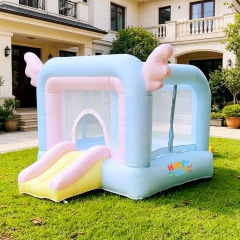 Hoppy Cat Angel Wings Bounce House with Slide and Ball Pits