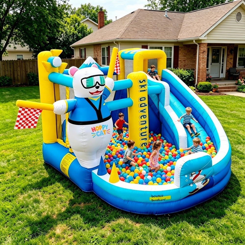 hoppycat inflatable bouncy slide garden game 