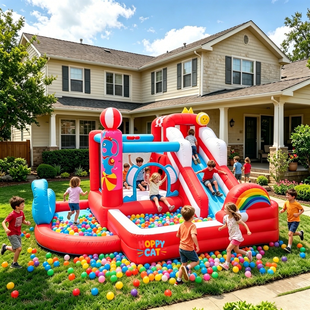 Inflatable Bounce House with Slide & Ball Pit