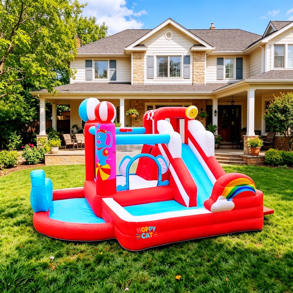 Inflatable Bounce House with Slide & Ball Pit