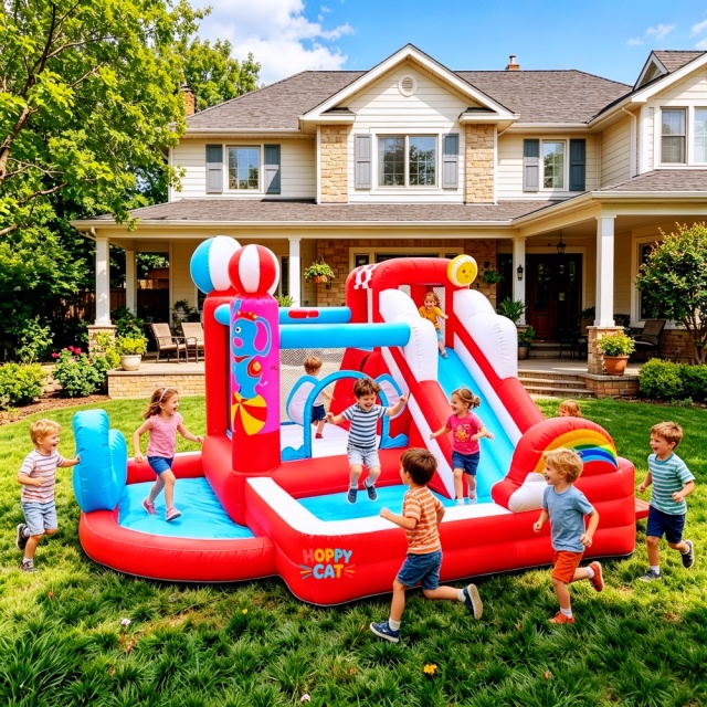 Inflatable Bounce House with Slide & Ball Pit