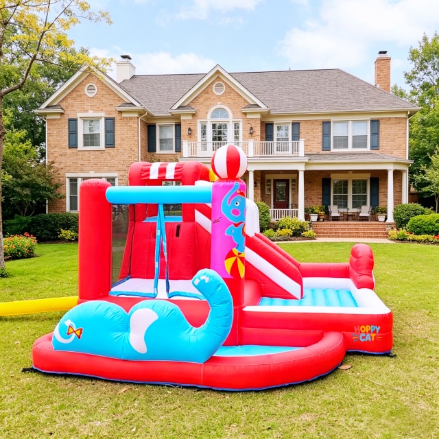 Inflatable Bounce House with Slide & Ball Pit