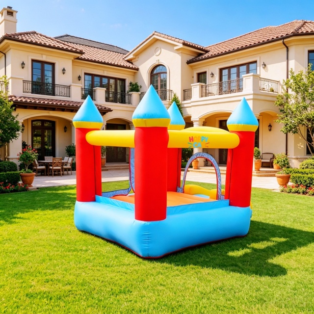 Hoppycat Inflatable Bounce House With Slide for Birthday Gift