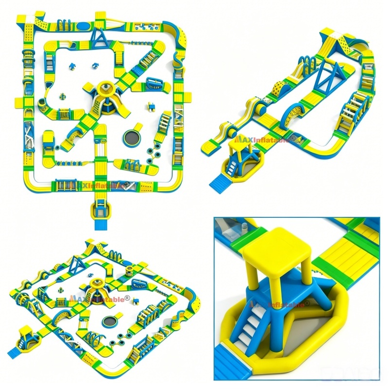 Inflatable Floating Water Obstacle Course Ultimate Aqua Adventure Park
