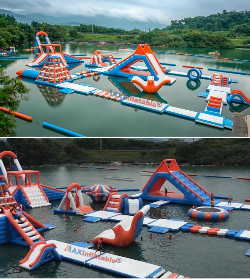 Durable 0.9mm PVC Inflatable Water Obstacle Course Game Park