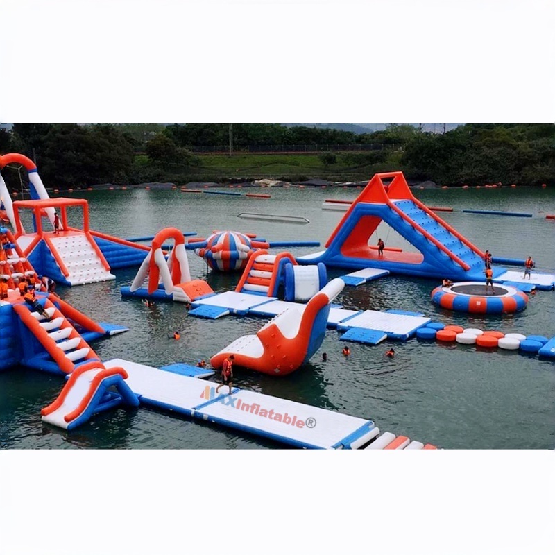 Durable 0.9mm PVC Inflatable Water Obstacle Course Game Park