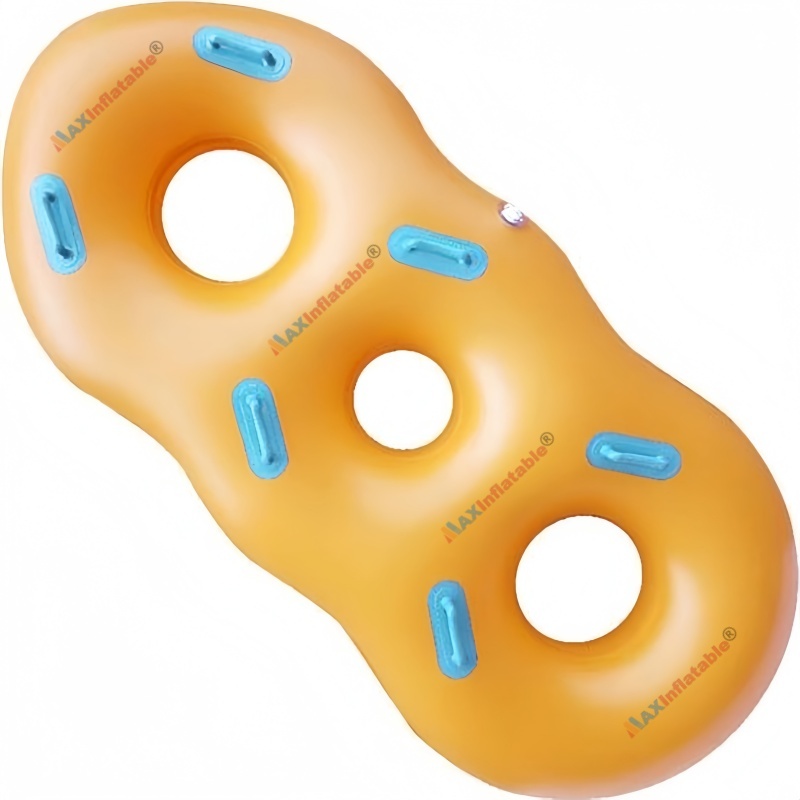 Durable K80 PVC 1.0mm 3-Seat Inflatable Water Slide Float Ring