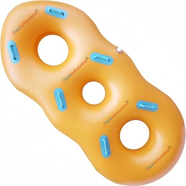 Durable K80 PVC 1.0mm 3-Seat Inflatable Water Slide Float Ring