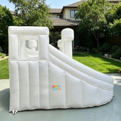 White Inflatable Bouncy Castle with Slide & Ball Pit