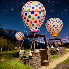 Outdoor Dining Table Decorated with Hot Air Balloons