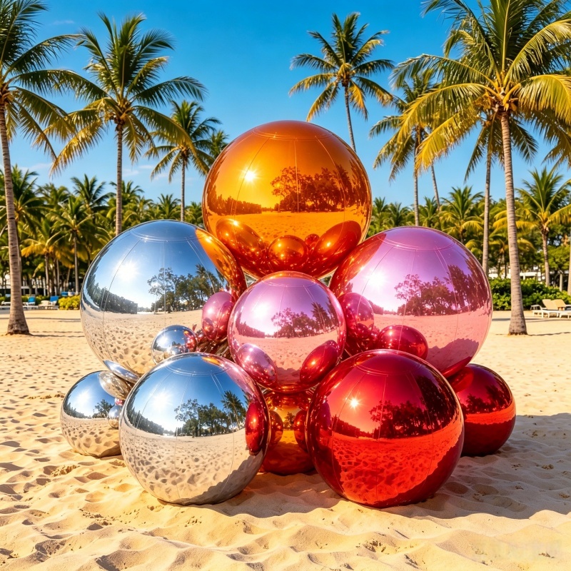Giant Inflatable Mirror Ball Shiny Reflective Inflatable Sphere Decoration