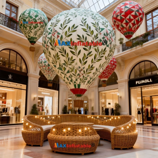 Outdoor Dining Table Decorated with Hot Air Balloons