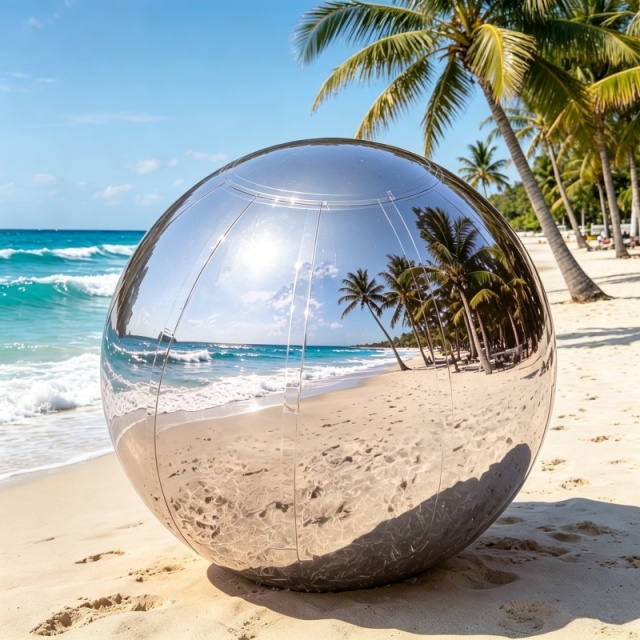 Giant Inflatable Mirror Ball Shiny Reflective Inflatable Sphere Decoration