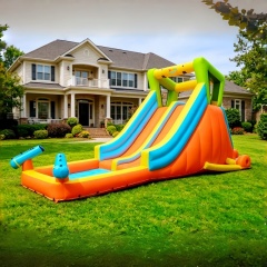Heavy Duty 840D Oxford Cloth Kids Waterslide with Climbing Wall,