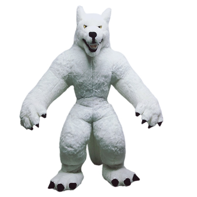 Inflatable Gray Werewolf Mascot Costume