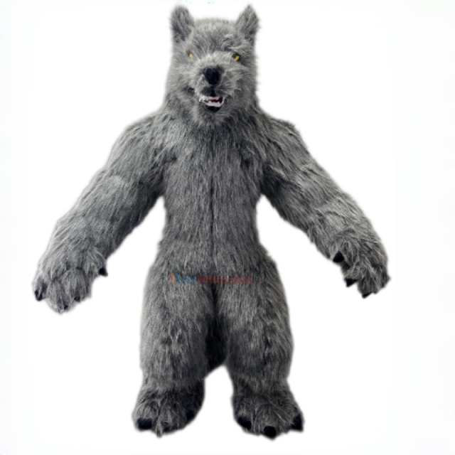 Inflatable Gray Werewolf Mascot Costume