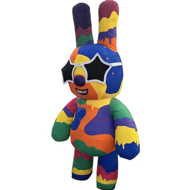 Inflatable Colorful Bear Mascot Costume