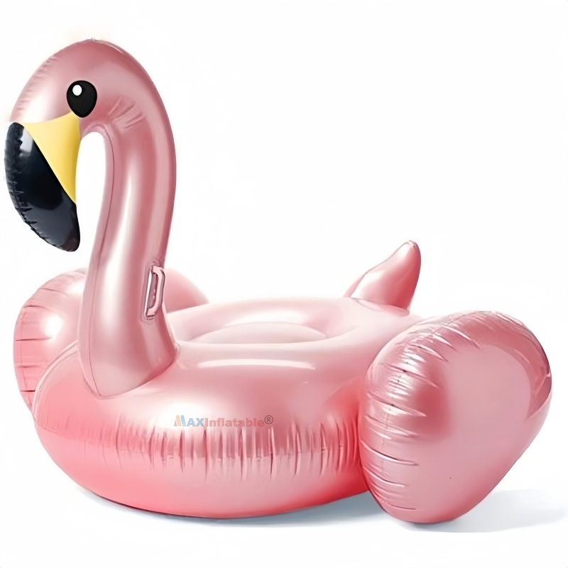Rose Golden PVC Flamingo Pool Float for Relaxing Water Game