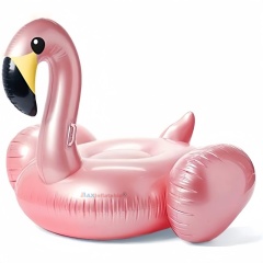 Rose Golden PVC Flamingo Pool Float for Relaxing Water Game