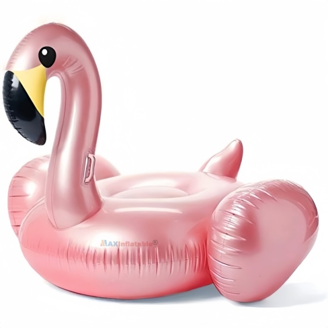 Rose Golden PVC Flamingo Pool Float for Relaxing Water Game