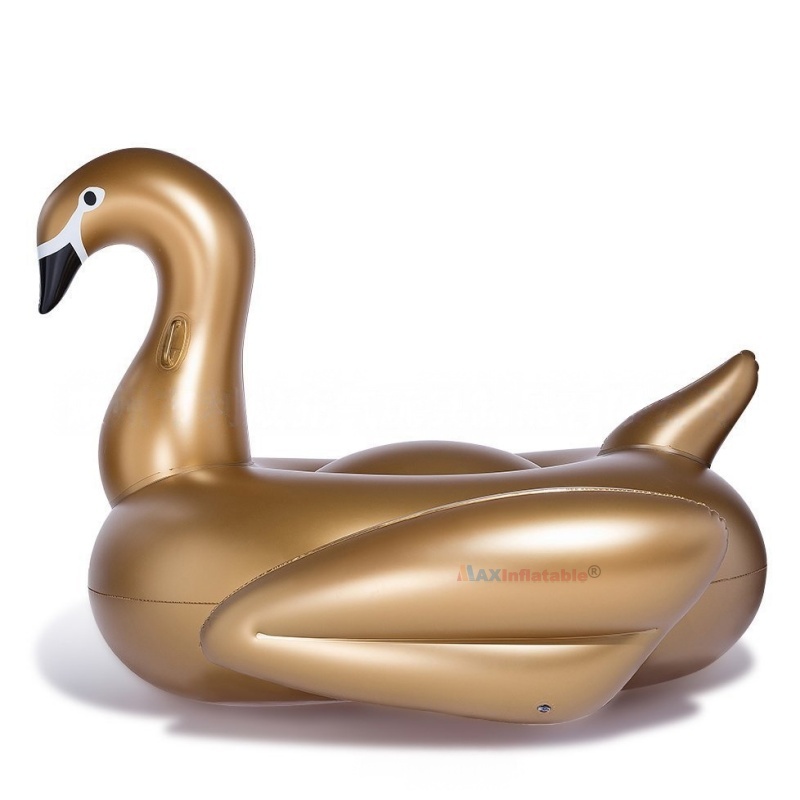 MaxInflatable Inflatable Gold Swan Pool Float