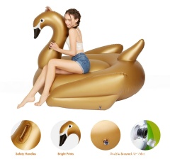 MaxInflatable Inflatable Gold Swan Pool Float