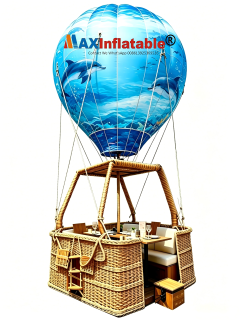 Custom Hot Air Balloon Dining Tables & Rattan Booths | Custom Patterns & Designs for Catering