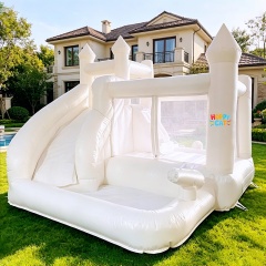 3.2m White Wet Dry Inflatable Bounce Castle with Slide & Water Gun