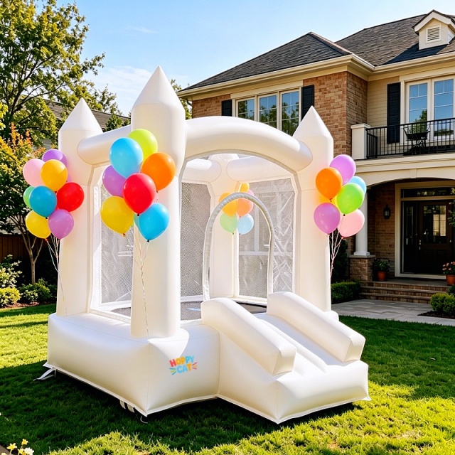 Smaller Size White Bouncy Castle for Wedding & Party