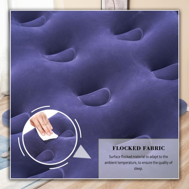 Inflatable 32 Holes Single Flocked Air Mattress