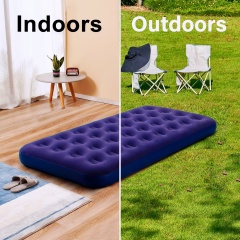 Inflatable 32 Holes Single Flocked Air Mattress
