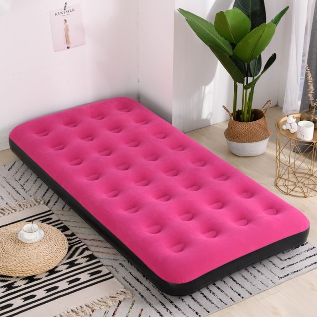 Inflatable 32 Holes Single Flocked Air Mattress