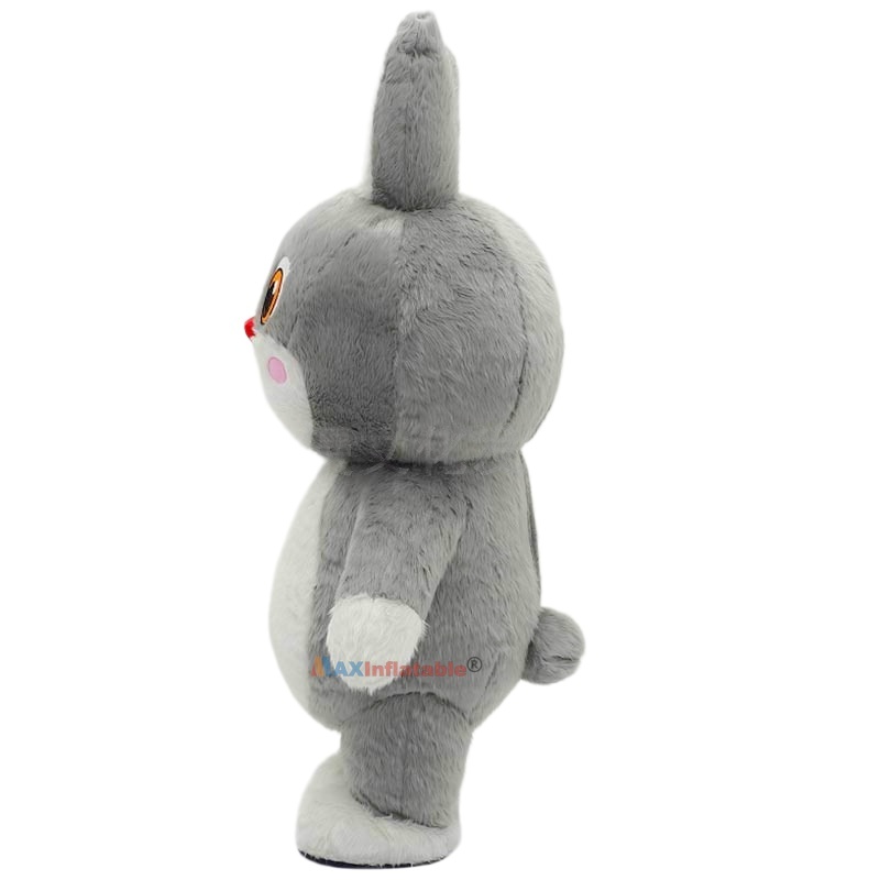 Inflatable Short Plush Rabbit Mascot Costume