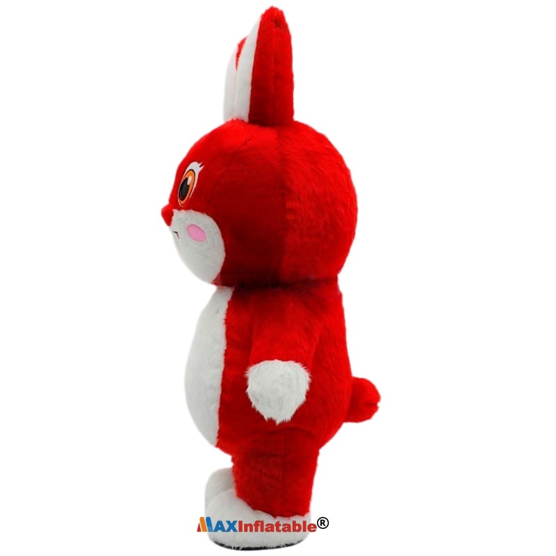 Inflatable Short Plush Rabbit Mascot Costume