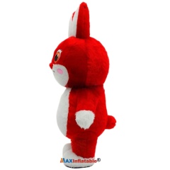 Inflatable Short Plush Rabbit Mascot Costume