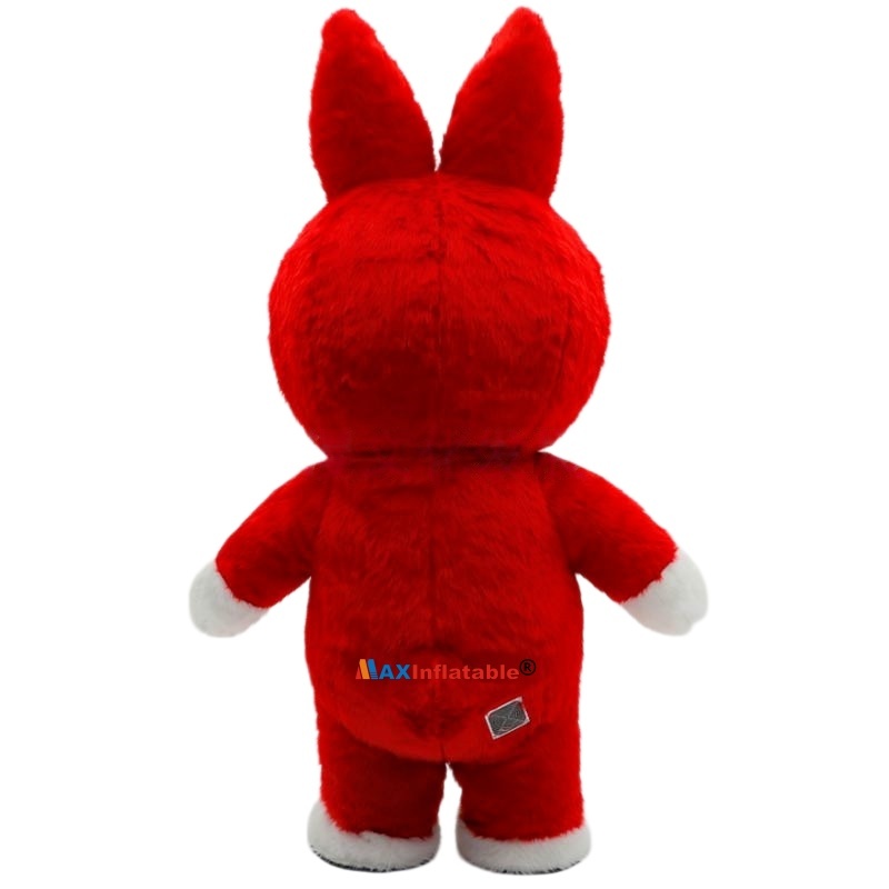 Inflatable Short Plush Rabbit Mascot Costume
