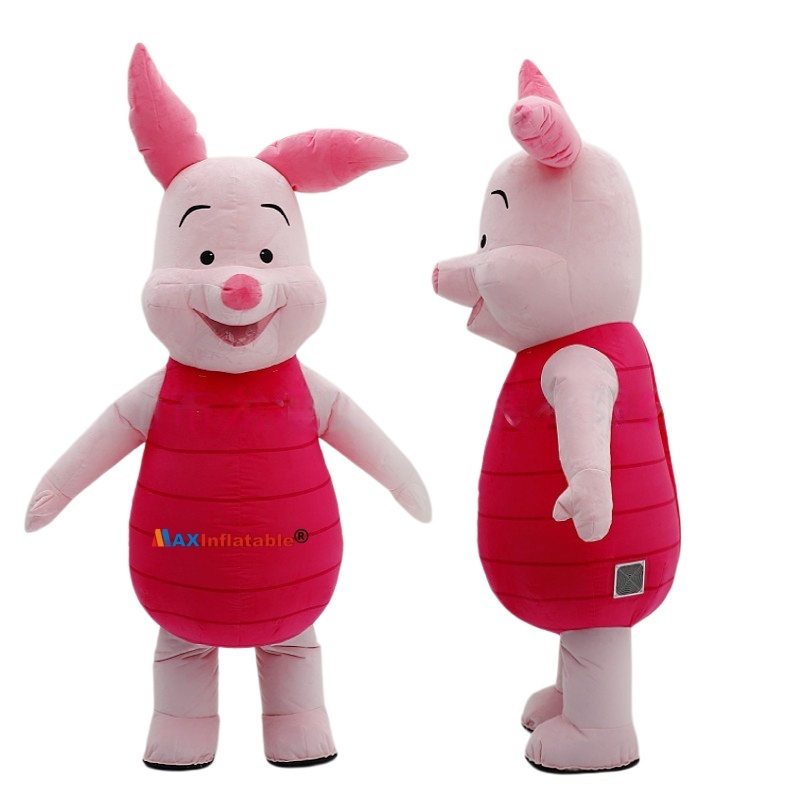 Inflatable Plush Red Pig Mascot Costume