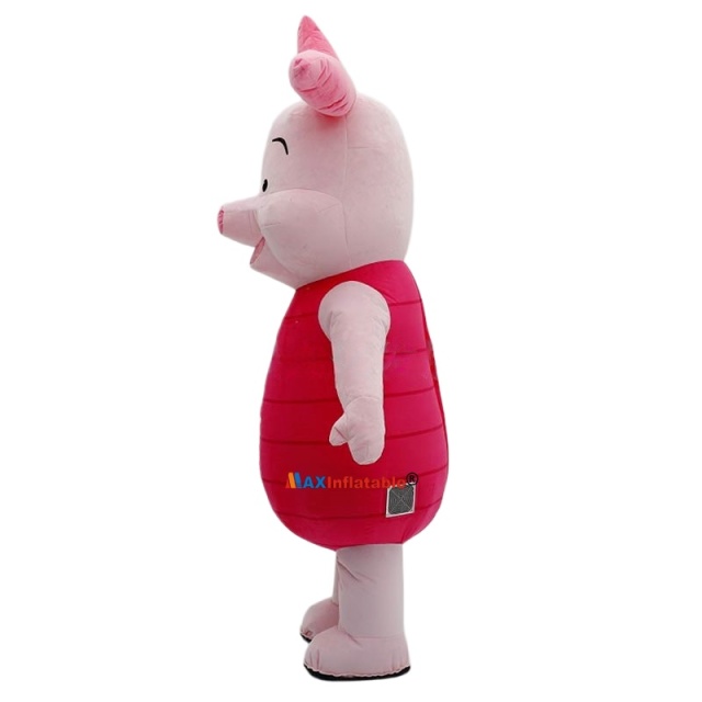 Inflatable Plush Red Pig Mascot Costume