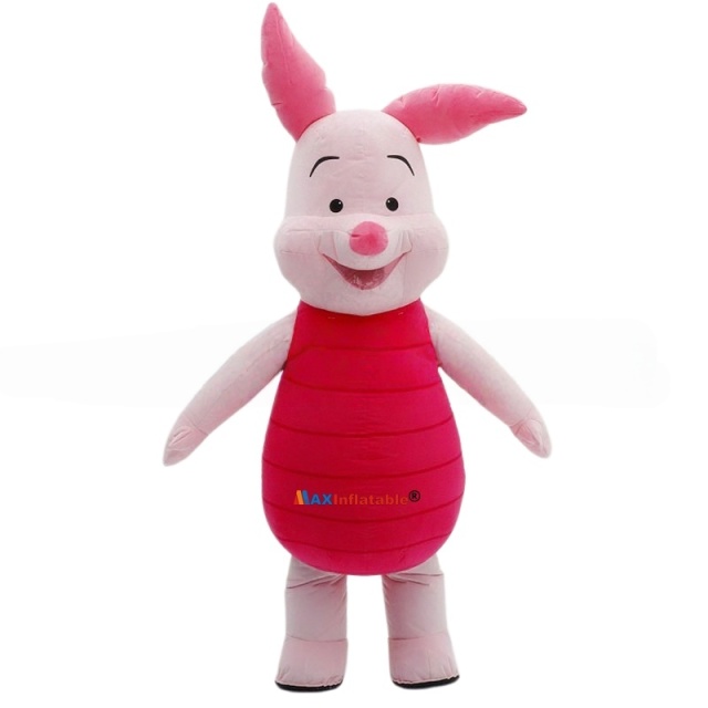 Inflatable Plush Red Pig Mascot Costume