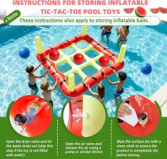 Pool Toys Game Set Giant Inflatable Pool Tic Tac Toe with Ring Toss Game