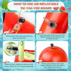 Pool Toys Game Set Giant Inflatable Pool Tic Tac Toe with Ring Toss Game