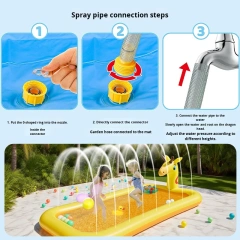 Inflatable Giraffe Spray Pool | Kids Backyard Splash Pool Water Toy