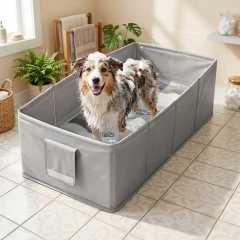 Collapsible Pet Bath Tub | Foldable PVC Dog Bathtub for Home & Camping
